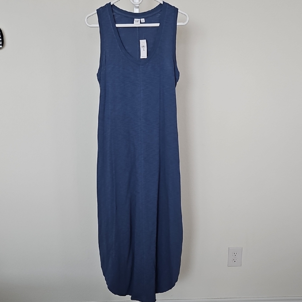 GAP Blue Sleeveless Maxi Dress